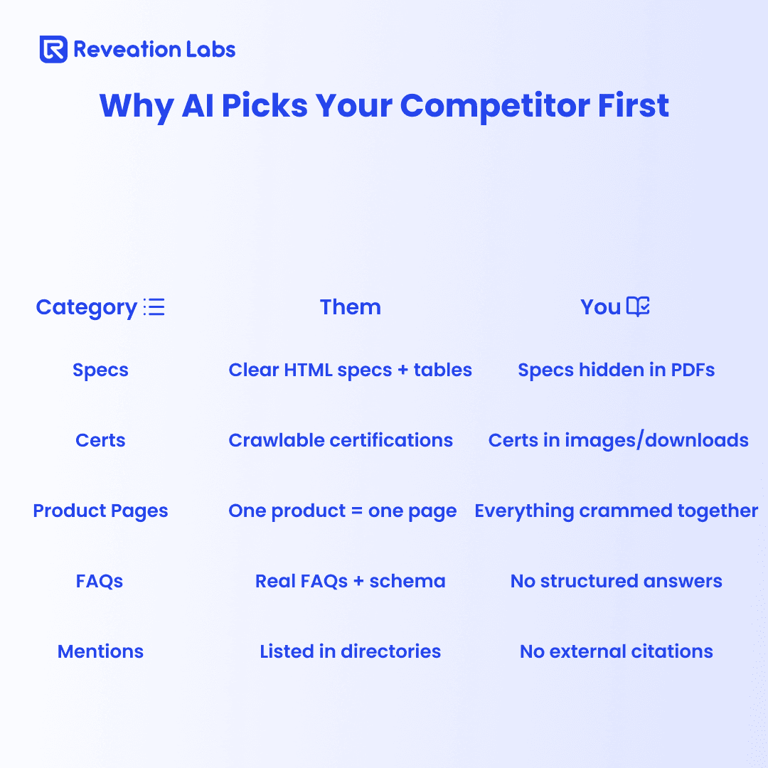 Why AI picks your competitor first