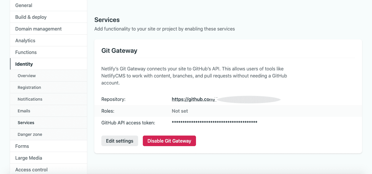 Enable Git gateway